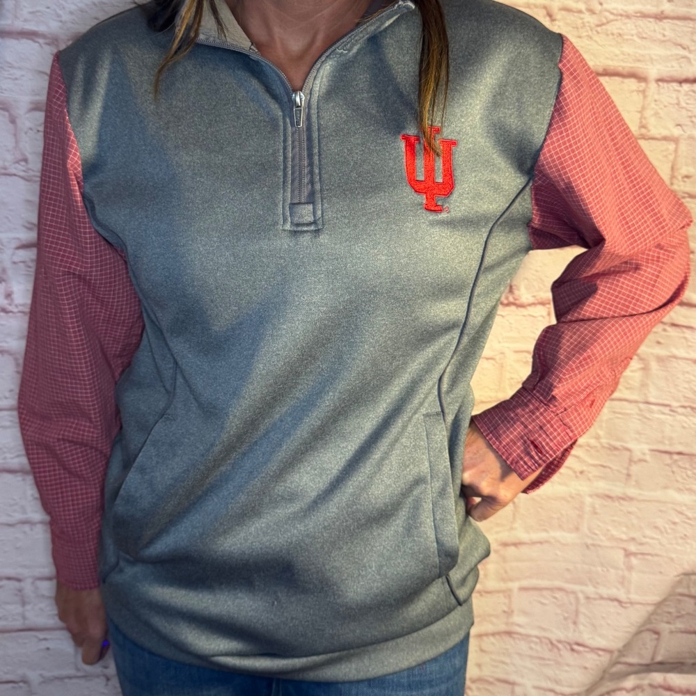 Upcycled Indiana Hoosiers 1/4 zip - Picture 2 of 2